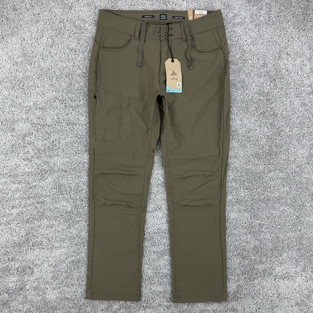 Prana Halle Straight Pant II Womens 10 NWT Slate Green Hiking Outdoors MSRP: $95
